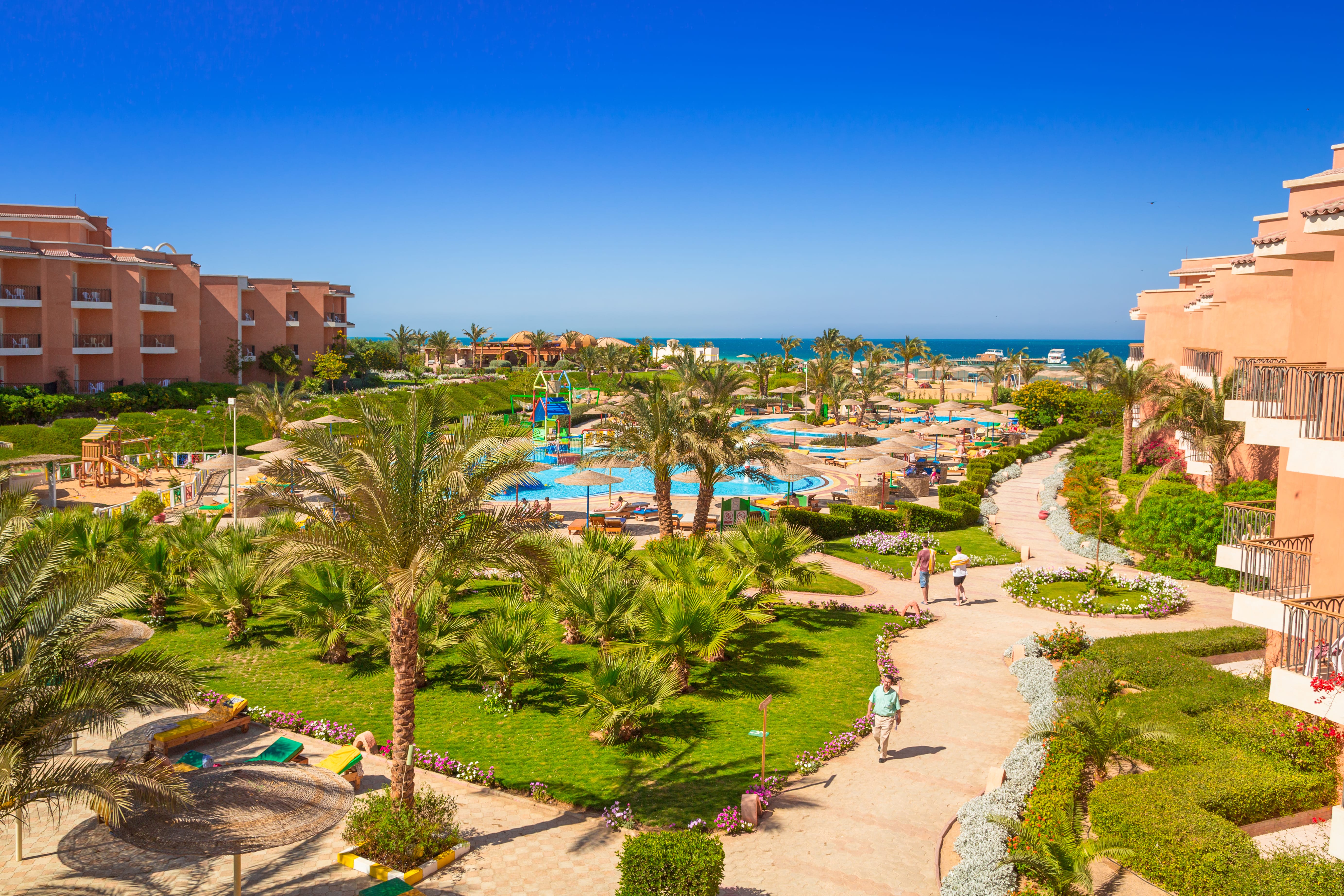 Типичный ландшафтный дизайн в отелях Египта