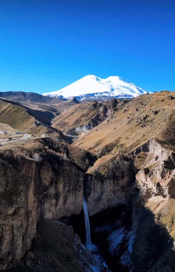 Джилы-Су и три водопада на северном склоне Эльбруса из Пятигорска